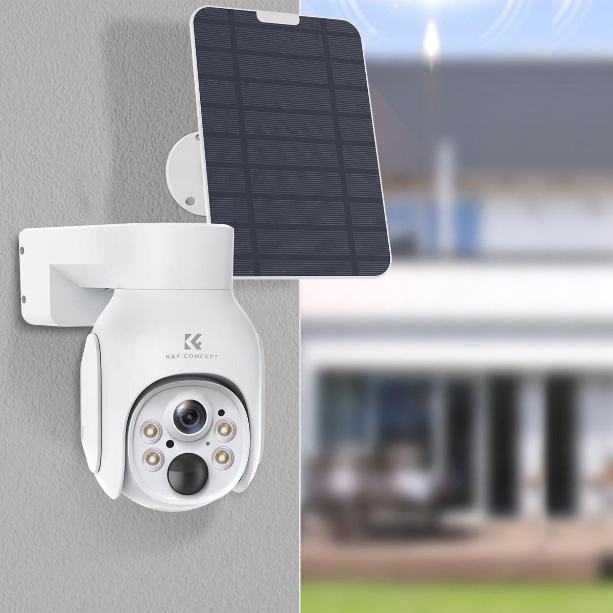 K&F CONCEPT Outdoor 4G LTE Sikkerhedskamera Trådløs PIR menneskelig sensor + AI menneskelig detektion, en række installationsstrukturer, med et 3 meter forlængerkabel europæisk version af 4G solkameraet