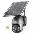 4G ITE sikkerhets utendørs kamerasystem trådløst, solcelle- og batteridrevet, PIR-bevegelsesdeteksjon, 2K infrarødt nattsyn, 2-veis lyd EU-versjon + SIM-kort uten kontrakt
