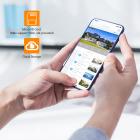 4G ITE sikkerhedsudendørs kamerasystem trådløst, sol- og batteridrevet, PIR-bevægelsesdetektion, 2K infrarødt nattesyn, 2-vejs audio EU-version + stativ og 2 m forlængerkabel + simkort uden kontrakt