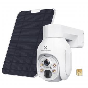 K&F CONCEPT OutdoorSecurity Camera Solar 4G-kamera LTE Trådløs PIR menneskelig sensor + AI menneskelig deteksjon, EU-versjon + SIM-kort uten kontrakt