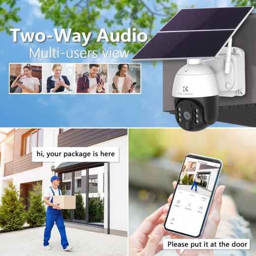 SwitchBot Telecamera Di Sicurezza Wireless 2K Con Pannello Solare | Visione Notturna A Colori, Rilevamento AI E Allarme 106dB – Per Esterni, Impermeabile IP65