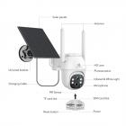Telecamera dome a basso consumo a energia solare Batteria di grande capacità da 9600 mAh Telecamera wireless per esterni con visione notturna a colori, allarme, rilevamento del movimento PIR, archiviazione cloud Standard UE