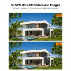 K&F Concept Solcelle Overvåkningskamera, Sikkerhetskamera Trådløst, for Utendørs Bruk, 3K, 5 MP, 2,4 G, WLAN-Kamera med Panorering/Tilt/Zoom, Nattsyn i Farger, Flomlys, Persondeteksjon