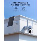 K&F Concept Solcelle Overvåkningskamera, Sikkerhetskamera Trådløst, for Utendørs Bruk, 3K, 5 MP, 2,4 G, WLAN-Kamera med Panorering/Tilt/Zoom, Nattsyn i Farger, Flomlys, Persondeteksjon