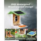 K&F Concept Älykäs lintujen syöttölaite kameralla, 2-in-1 lintujen syöttölaite, 1080P HD AI tunnistaa kolibri-syöttölaitteen kameran, tallentaa automaattisesti lintuvideoita ja tunnistaa yli 10 000 lintulajia, ihanteellinen lahja lintujen ystävälle