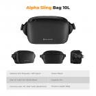Torba fotograficzna Alpha Camera Sling Bag 10L na ramię z wiatroszczelnym parasolem, kompatybilna z aparatami Canon/Nikon/Sony/dronami DJI Mavic – torba na ramię 10L Urban Wander 01 (czarna)