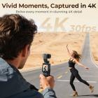 4K Vloggkamera med Gimbal, 330° Automatisk Ansiktsspårning, 180° Vändbar Lins för Selfie, Inbyggt WiFi, Handhållen Fickkamera för Vloggare, Resenärer, Innehållsskapare, Kentfaith