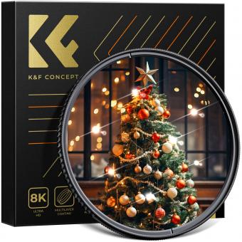 K&F Concept 55mm Blue Streak Filter (2 mm) optisches HD-Glas,  anamorphotischer Spezialeffekt Objektivfilter, 28 Schichten Beschichtung Blauer Streifenfilter Nano-X Serie