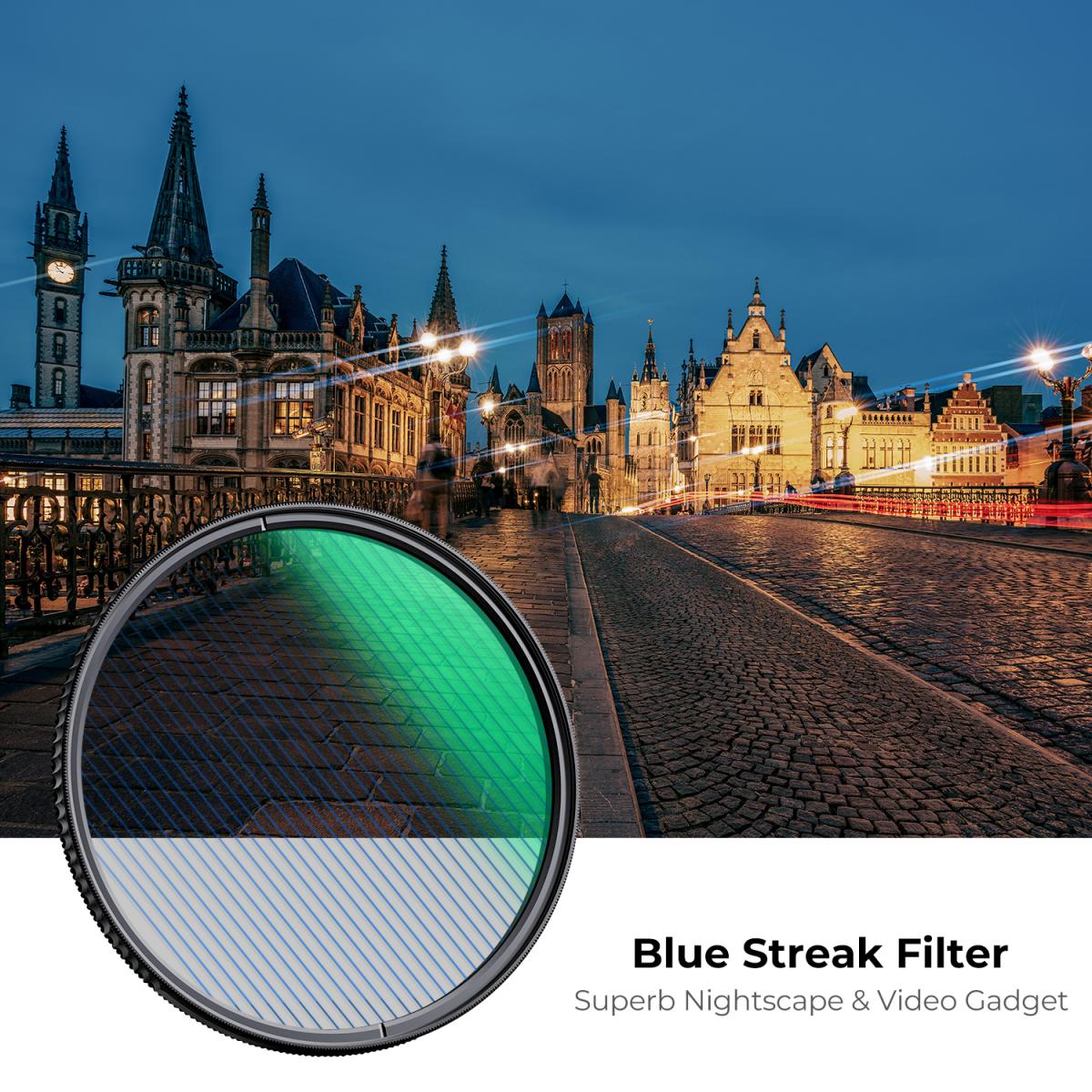 67mm Blue Streak Filter (2mm) Optisch Glas Ultrahelder Waterdicht Antikras Antireflectie Groene Film Nano-X Serie