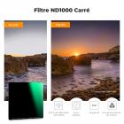 Kit de Filtre Carré ND1000 100x100mm + Support en Métal + 8pcs Bagues Adaptateurs Pour DSLR