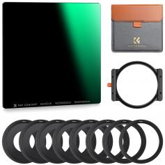 Square ND1000 Filter with Holder kit, K&F Concept 100mm 10-Stop ND Filters HD Multi-Coating Glass Waterproof Neutral Density Filter 100X100mm with 8* Adapter Ring
