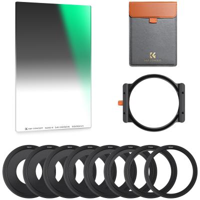 SJ51T Kit de Filtre Carré GND8 100 x150 mm + 100 mm Support de Filtre Carré en Métal + 8 Bagues Adaptateurs