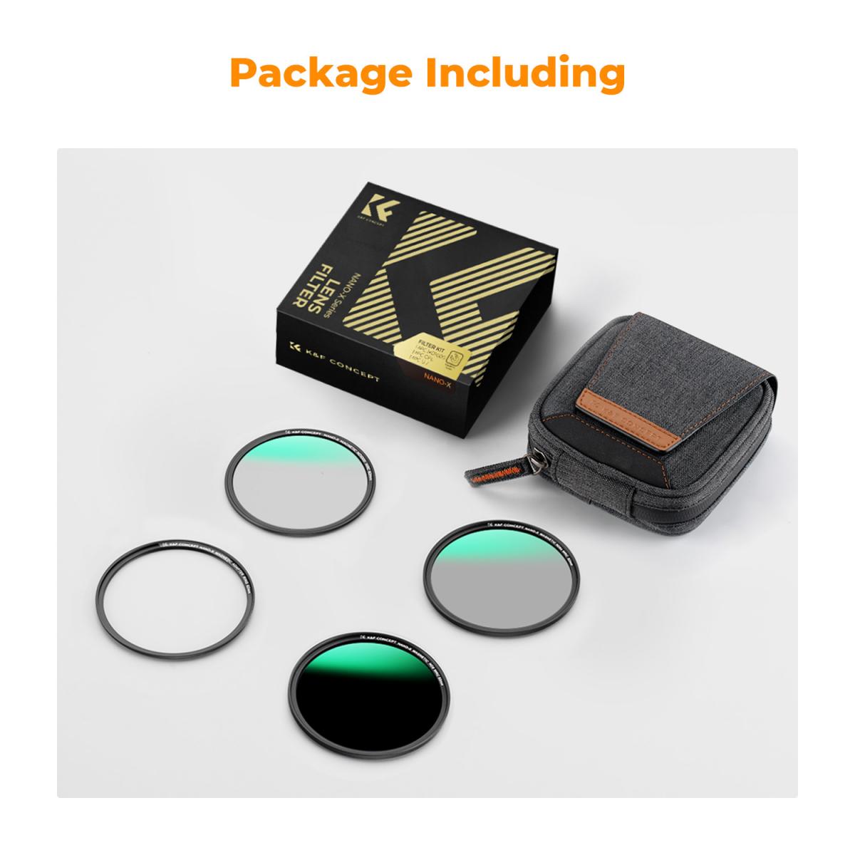 Filtro magnético 72mm MCUV + CPL + ND1000, filme verde à prova d'água, resistente a arranhões, anti-reflexo, com anel de fixação magnético e bolsa estojo