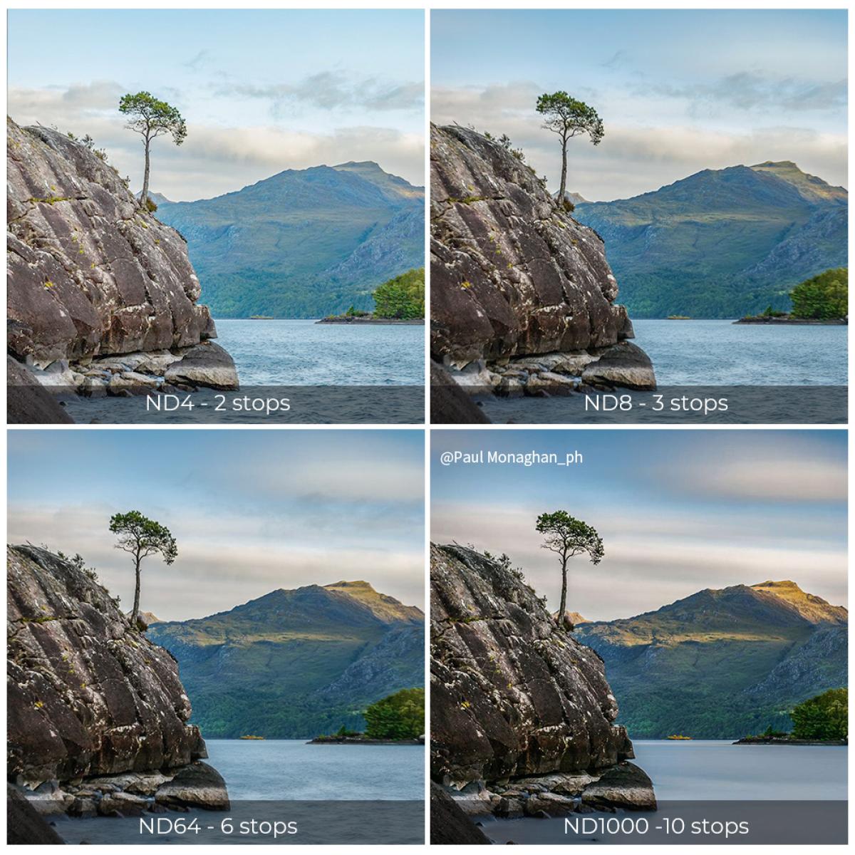 K&F Concept 55mm ND4, ND8, ND64, ND1000 linsefiltersett for kameralinser + filterpose