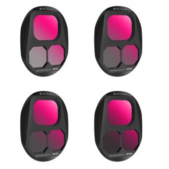 Kit de filtros ND para DJI Mavic 4 Pro (4 unidades, ND8, ND16, ND32 y ND64), vidrio óptico HD multicapa y marco de aluminio.