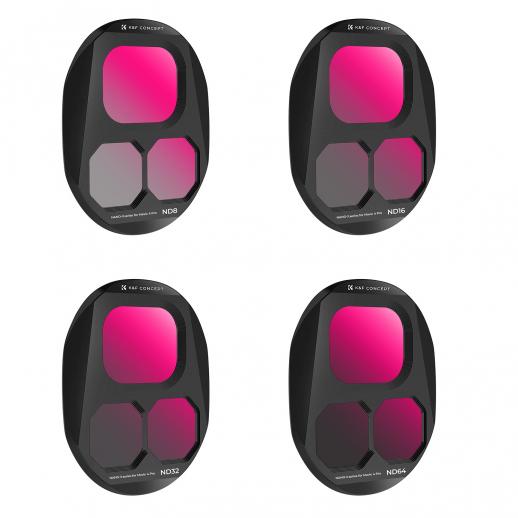 Dronefilter DJI Mavic 4 Pro ND Filter Kit 4 stk. (ND8+ND16+ND32+ND64) Multicoated HD Optisk Glas/Aluminiumsramme