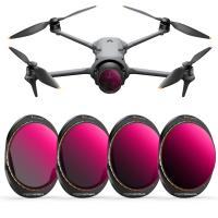 K&F CONCEPT 4 Pack Push-in Fit ND/PL Filter Kit Kompatibel mit DJI Mavic 4 PRO, ND8/PL ND16/PL ND32/PL ND64/PL Neutraldichte-Polarisationsfilter zur Blendungsreduzierung und Lichtschutzfilter