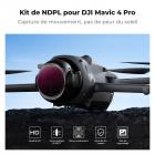 Filtres pour drone DJI Mavic 4 Pro, kit 2 en 1, 4 filtres ND et PL (ND8 et PL, ND16 et PL, ND32 et PL, ND64 et PL), verre optique HD multicouche, cadre en aluminium