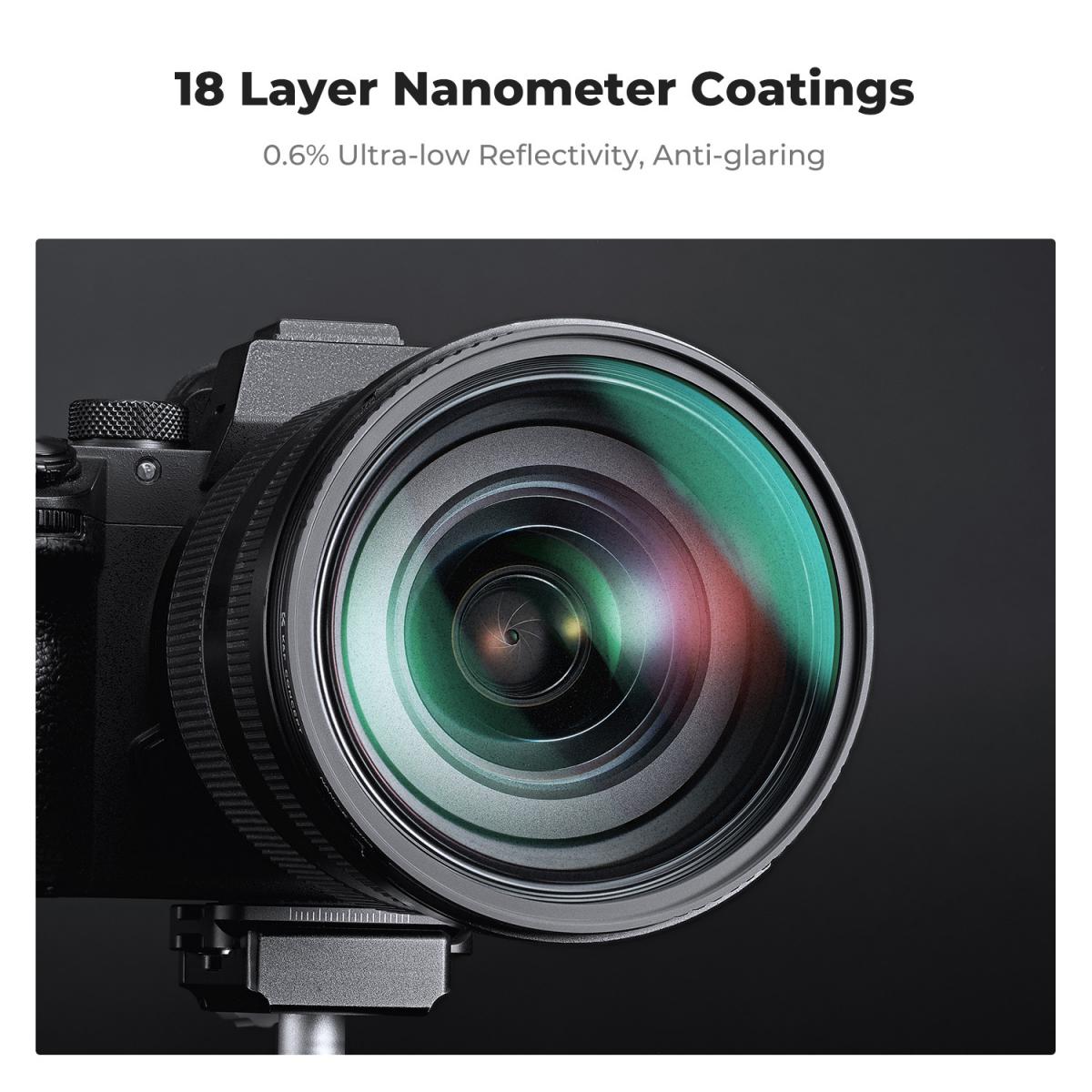 72mm Black Mist 1/4 + 1/8 Filters Kit Black Diffusion Cinematic Effect Filters Set with Multi-Layer Pink Nano K Series kameran linsseihin