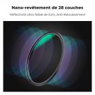 Filtre ND64 Magnétique 72mm (6 stops) Filtre Densité Neutre + Bague + Bouchon Installation en 1s avec 28 Couches de Nano-revêtement - Série Nano-Xcel