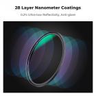 Filtro de lente magnética ND64 de 82 mm HD à prova d'água resistente a arranhões e anti-reflexo série Nano-Xcel