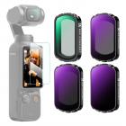 K&F Concept Magnetisk ND & Black Diffusion 1/4 Filtersett Kompatibelt med DJI Osmo Pocket 3 Creator Combo Tilbehør, ND16 ND64 ND256 Nøytral Density Light Reduction Filtre for Filmatiske Black Mist Effekter
