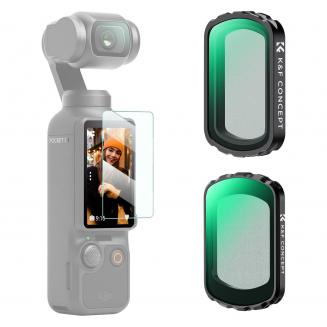 Zestaw filtrów magnetycznych K&F Concept Black Mist kompatybilny z DJI Osmo Pocket 3 Creator Combo, zestaw filtrów soczewek Black Diffusion 1/4 i 1/2 Effect, szkło optyczne HD wielowarstwowe, bezpieczne dla gimbala