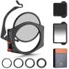 K&F Concept Kit Sistema Portafiltri Quadrato, Filtro Quadrato ND1000 + Filtro ND8 Graduato Morbido + Filtro Polarizzatore 95mm + 4 adattatori - Serie Nano-Xcel Pro