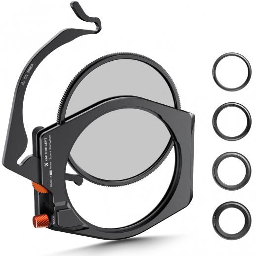 Firkantet filterholdersystem X Pro-sæt (filterholder + 95 mm cirkulær polariseringsfilter + 67/72/77/82 mm filteradapterringe) til kameraobjektiv Nano-Xcel Pro