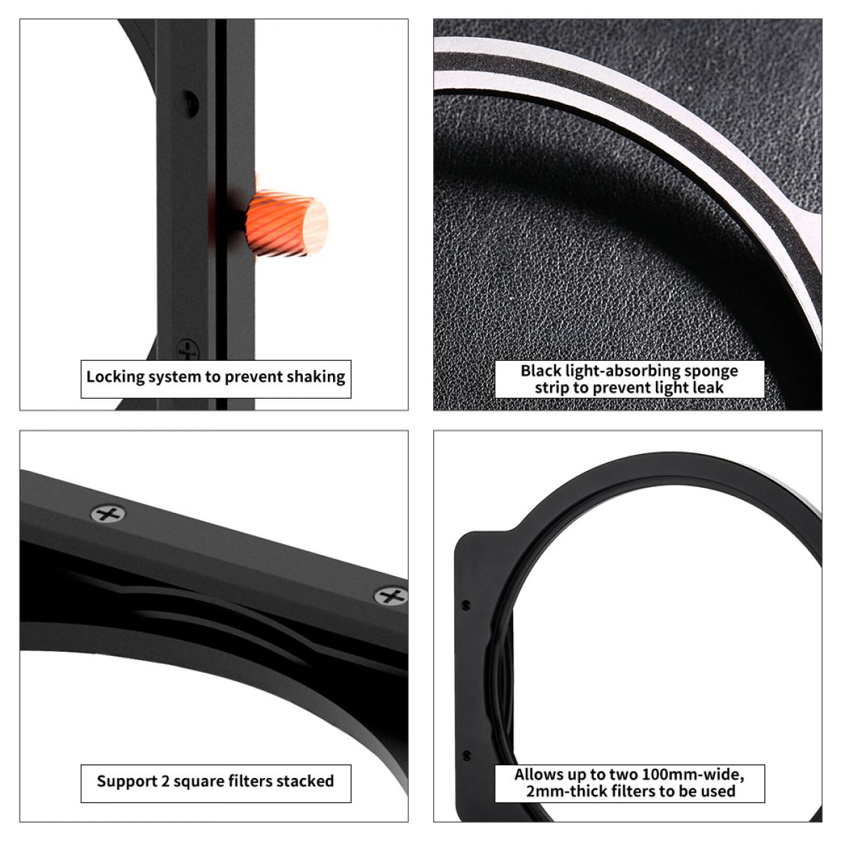 K&F Concept SJ51T GND8 + metall Square filterholder sett