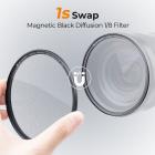 55 mm, NANO-X-1/8 svart mykt magnetisk sugefilter, HD, belagt med vanntett, ripebestandig, antirefleks grønn film, med magnetisk festering og magnetisk metalloverdeksel