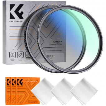 72mm Kit Filtro MCUV + Polarizador CPL con 18 Recubrimientos Multicapa + Paños de Limpieza Serie Nano-Klear