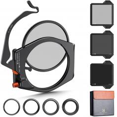 Kit de Système de Filtres Carrés Pro ND8+ND64+ND1000+CPL 95mm+4 Bagues Adaptateurs (67/72/77/82mm) +Porte-filtre 100x100mm