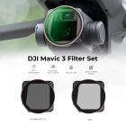 Set di filtri per DJI Mavic 3, vetro ottico AGC, nano-rivestimento multistrato, assenza di colorazioni, design a sgancio rapido