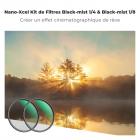Kit Filtre Black Mist 1/4 + 1/8 82 mm - Pack Duo Effet Diffusion Cinéma & Glow - Idéal pour Vidéo Pro, Portrait et Mariage - Multicouches 28 Couches