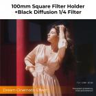 100x100mm neliö musta diffuusiosuodatinsarja musta diffuusio 1/4 suodatin + suodatinpidike