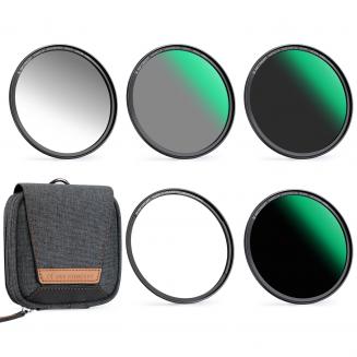 GND8+ND8+ND64+ND1000 58mm Magnetic ND Filter Set, Magnetisches Quick Swap System mit Magnetic Adapter Ring und Filtertasche 5 in 1 Nano-Xcel Serie
