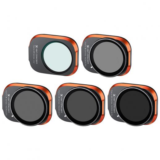 DJI Drone Filter Mini 3 Pro HD Filter 5pcs Set  ( UV + ND8 / PL + ND16 / PL + ND32 / PL + ND64 / PL ) con rivestimento verde antiriflesso a 28 strati, impermeabile e antigraffio Modello compatibile Mini3