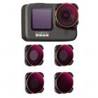 Actionkamerafiltersett 4 stk HD (ND8/PL+ND16/PL+ND32/PL+ND64/PL) med antirefleks grønn film for GOPRO Hero 9/10/11