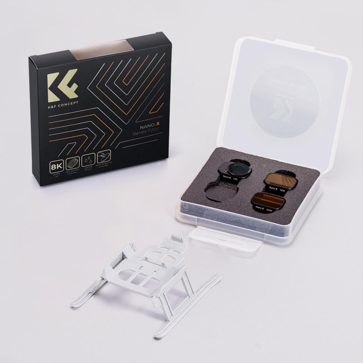 DJI Drone Mini3 Pro filtersett ( CPL + ND8 + ND16 ) med ensidig antirefleks grønn film og et sett med padler for Mini3