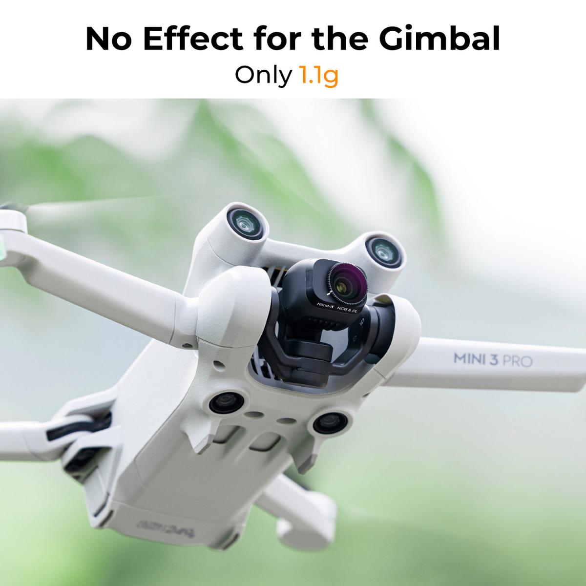 DJI Drone Mini3 Pro filtersett (ND8&PL + ND16&PL + ND32&PL) med ensidig antirefleks grønn film og et sett med padler for Mini3