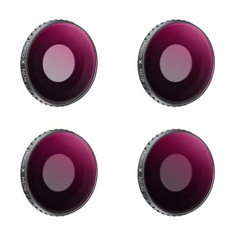 Kit filtri DJI Osmo Action 3 4 pezzi HD (ND4 + ND8 + ND16 + ND32) con pellicola verde antiriflesso su un solo lato