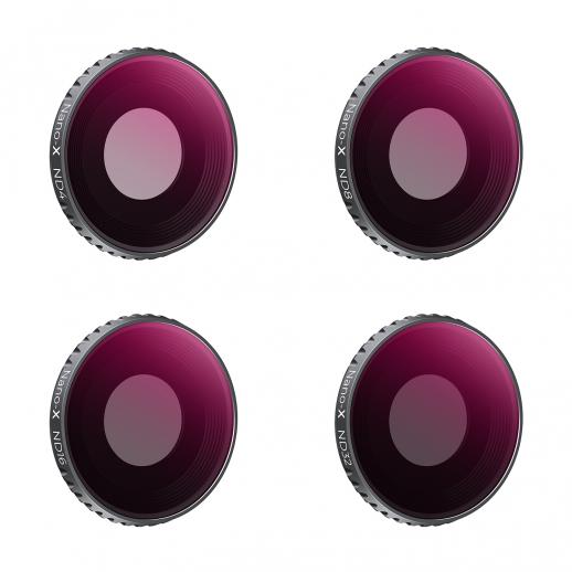 Kit filtri DJI Osmo Action 3 4 pezzi HD (ND4 + ND8 + ND16 + ND32) con pellicola verde antiriflesso su un solo lato