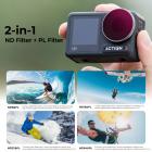 DJI Osmo Action 3 -suodatinsarja 4 kpl HD (ND8&PL+ND16&PL+ND32&PL+ND64&PL) yksipuolisella heijastuksenestoisella vihreällä kalvolla