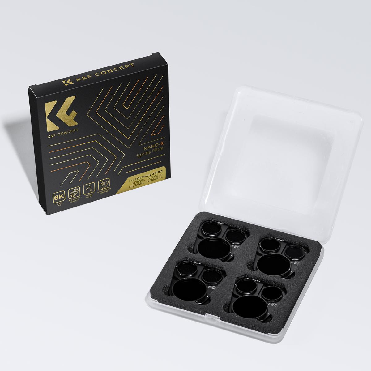 Dronefilter DJI Mavic 3 Pro ND&PL Filter 2-i-1-sett 4 stk (ND8&PL+ND16&PL+ND32&PL+ND64&PL) Multibelagt HD-optisk glass med anti-reflekterende grønt belegg