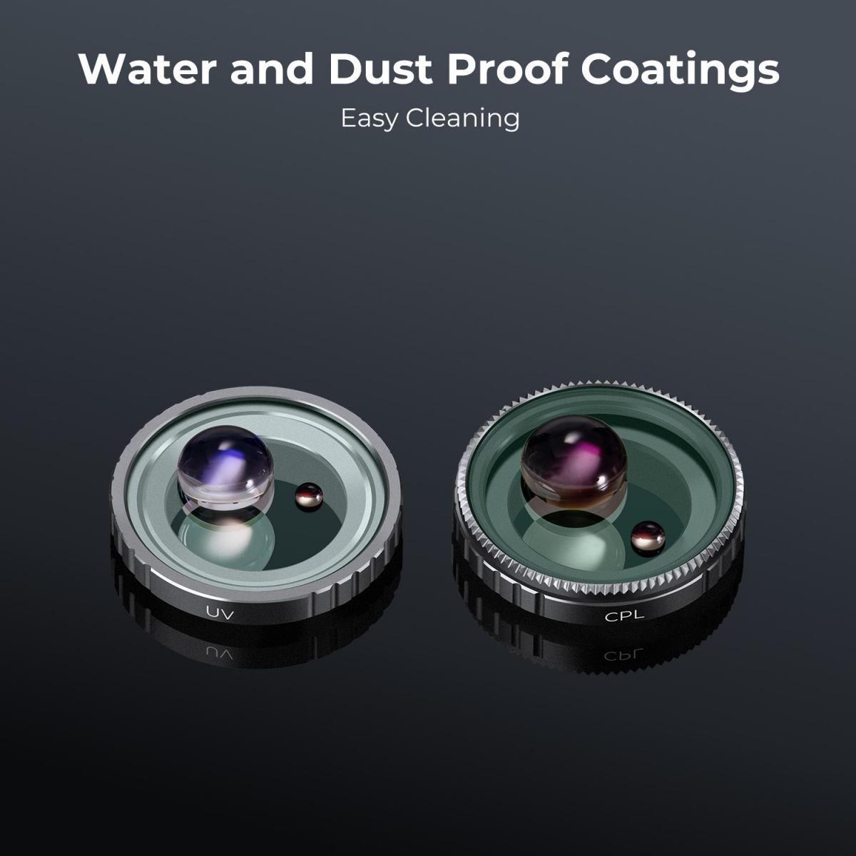 Insta360 GO3 UV+CPL+ND4 suodatinsarja, optinen lasi ja 28 monipinnoitettua toimintakameran lisävarustetta