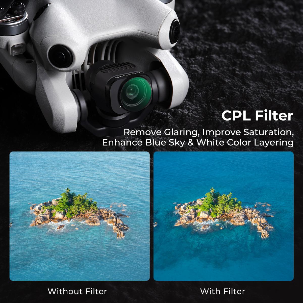 K&F Concept Mini 4 Pro ND Filterset + Polarisatiefilter 6 Stuks CPL + ND8 + ND16 + ND32 + ND64 + ND128 Filter Compatibel Met DJI Mini 4 Pro