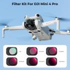 K&F Concept CPL-, ND&PL-suodatinsarja DJI Mini 4 Pro 6 Packille (CPL, ND4&PL, ND8&PL, ND16&PL, ND32&PL, ND64&PL)