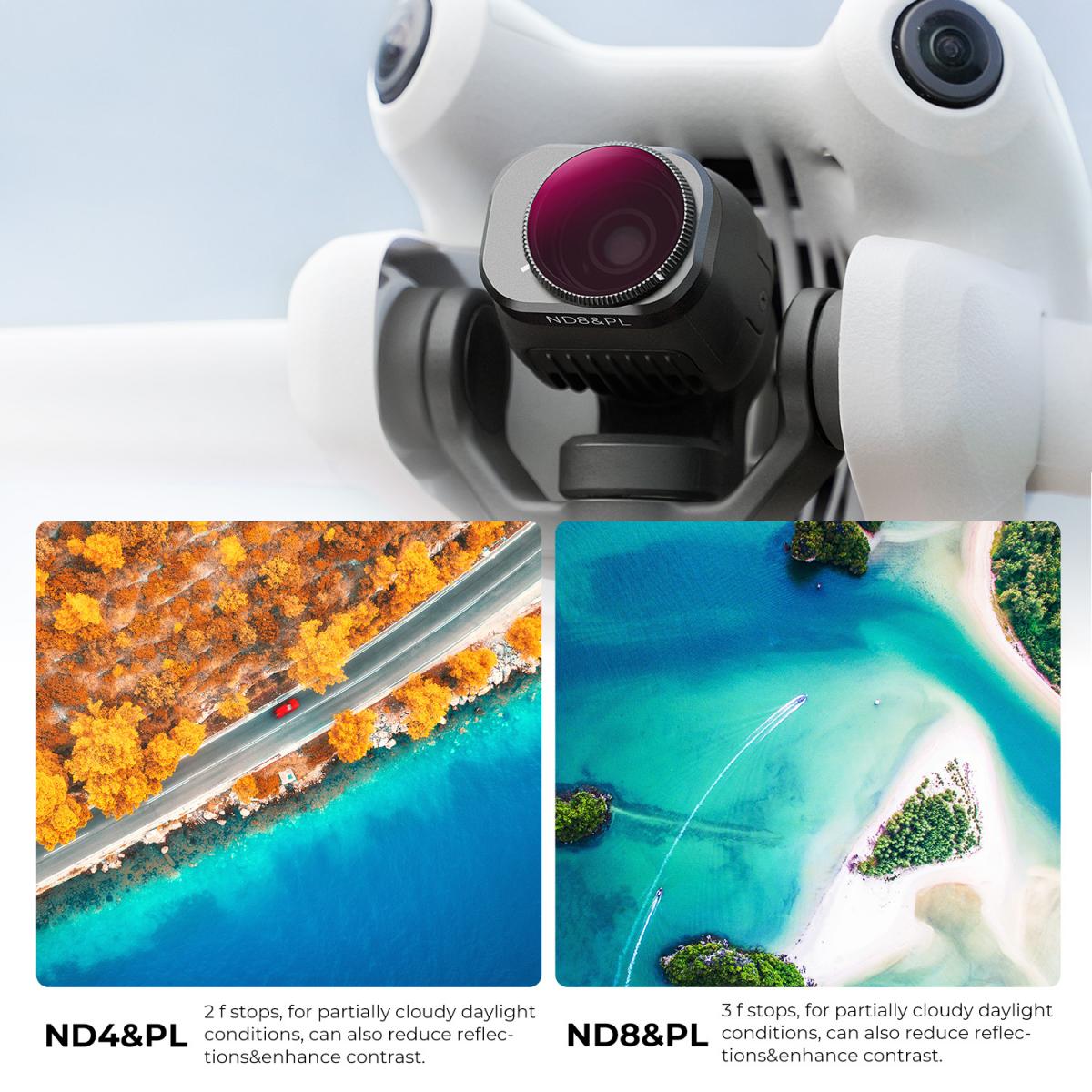 K&F Concept Mini 4 Pro Bright Day ND / PL 6 Stuks Filter CPL + ND4 & PL + ND8 & PL + ND16 & PL + ND32 & PL + ND64 & PL Filter Compatibel met DJI Mini 4 Pro