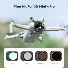 K&F Concept VND + UV +CPL-filtersæt til DJI Mini 4 Pro 4-pak ND2-32 (1-5 stop)+ND32-512 (5-9 stop)+CPL+UV-linsefilter med 28 lag nano-coating